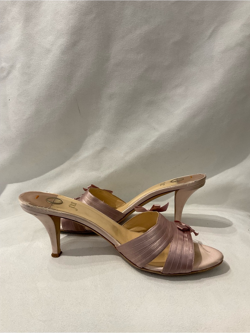 Du Jour Pink Satin Mule Heels